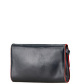グッチ オールドグッチ 斜め掛け ショルダーバッグ 99 004 3740 ネイビー レッド レザー レディース GUCCI 【中古】